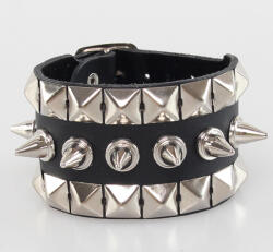 Black & Metal brăţară PYRAMIDS + SPIKES - BWZ-493