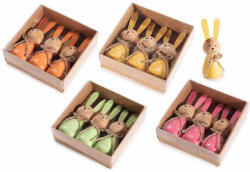 Decorer Set 12 figurine Iepurasi Paste lemn multicolor Ø 3, 5 cm x 9, 5 H (A51.59.01)