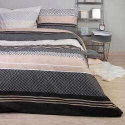 Darymex Ágyneműhuzat 160x200 Zigo Beige bézs fekete geometria csíkos Cottonlove Exclusiv (cott160)