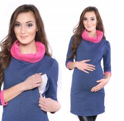  Kismama és szoptatós ruha/tunika Lady 7130 farmer/rózsaszín XL