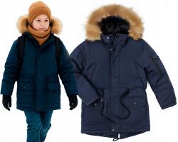 Téli kabát sötétkék parka szőrme nagyon meleg 16 164 (MI-08B)