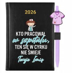FunnyCase Naptár A5 2026 Fekete Golyóstoll Ápolónőnek A Cirkuszban Nem Nevet (Kalendarz W Cyrku Się Nie Śmieje Czarny)