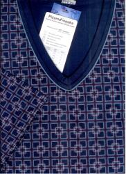 Luna Férfi V-nyakú rövid pizsama, M, sötétkék (L793-2/2)