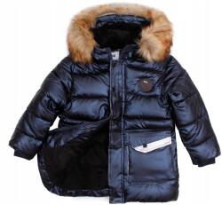F-26 Téli kabát sötétkék vízálló extra meleg szőrme Nyc 7/8 134 140 (YF-2185)