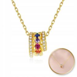  Nemesacél Nyaklánc 14K Aranyozott, Cirkónia Köves Karikákkal NST2118 (NST2118)