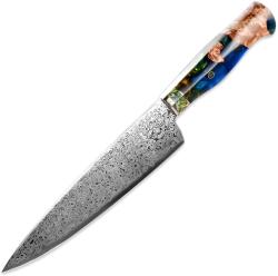 HARAHU Cuțit de bucătărie Damasc SA-20108 - Chef / Tm: Verde KP20108