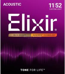 Elixir 11-52 80/20 Bronze Nanoweb - Corzi Chitara Acustica (11027)
