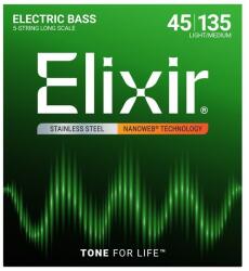 Elixir 45-135 Nanoweb Stainless Corzi Chitara Bass 5 corzi (14782)