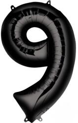 Anagram (Balloons) Fekete Black óriás szám fólia lufi 9-es, 86x55 cm (DPA3014801)
