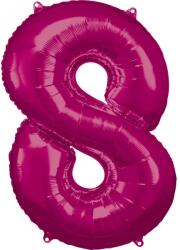 Amscan Rózsaszín Pink óriás szám fólia lufi 8-as, 83x53 cm (DPA9907291)