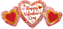 Amscan Happy Valentine's Day Trio fólia lufi 86 cm (DPA4231401) - kiskincsek