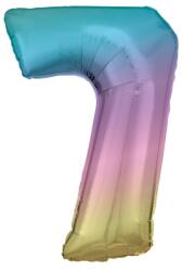 Amscan Színes Pastel Rainbow óriás szám fólia lufi 7-es, 83 cm (DPA9909705) - kiskincsek