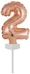 Amscan Színes Rose Gold 2-es szám fólia lufi tortára 13 cm (DPA9912696)