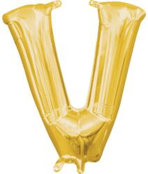 Amscan Arany Gold mini V betű fólia lufi 33 cm (DPA3305501)