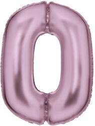 Amscan Rózsaszín Lustre Pastel Pink 0-ás szám fólia lufi 86 cm (DPA9917322) - kiskincsek