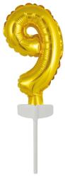 Amscan Arany Gold 9-es szám fólia lufi tortára 13 cm (DPA9912683) - kiskincsek