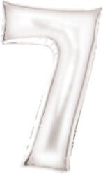 Amscan Fehér Lustre White 7-es szám fólia lufi 86 cm (DPA9917299)