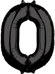 Amscan Black Szám 0 Fólia lufi 66x50 cm (DPA3884101)