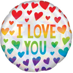 Amscan I love You Rainbow fólia lufi 43 cm (DPA4048875)