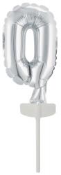 Amscan Ezüst Silver 0-ás szám fólia lufi tortára 13 cm (DPA9912684)