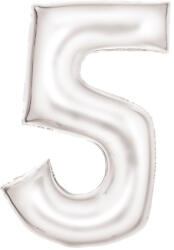 Amscan Fehér Lustre White 5-ös szám fólia lufi 86 cm (DPA9917297)