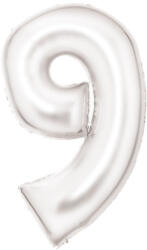 Amscan Fehér Lustre White 9-es szám fólia lufi 86 cm (DPA9917301)