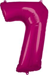 Amscan Rózsaszín Pink óriás szám fólia lufi 7-es, 88x58 cm (DPA9907289)