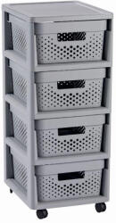 Keter Infinity Dots 4x11L fiókos polc, világos szürke (231558) - multimaxshop