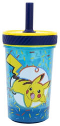 Global Licence Srl Pokémon felboríthatatlan csúszásgátlós műanyag pohár szívószállal - 370ML