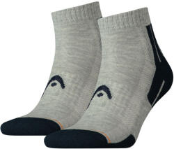 Global Licence Srl Head unisex sportzokni - légáteresztő félplüss talppal - rövid állású - 2 pár - szürke - 35-38