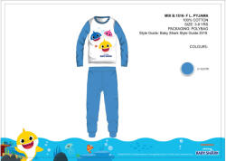 Global Licence Srl Baby Shark gyerek jersey pizsama - pamut pizsama - középkék - 98