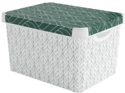 Keter Deco Stockholm L tárolódoboz - zöld leveles minta (261269) - multimaxshop