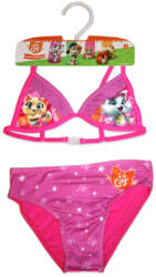 Global Licence Srl 44 Csacska macska kétrészes fürdőruha kislányoknak - háromszög felsőrésszel - pink - 104