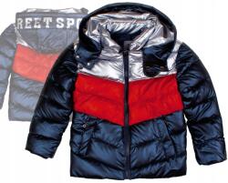 F-26 Steppelt kabát sötétkék téli meleg 14 158/164 (YF-2179)