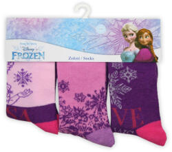Global Licence Srl Gyerek pamut bokazokni - 3 pár - Jégvarázs - lila - 31-34
