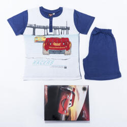 Global Licence Srl Rövid ujjú pamut gyerek pizsama - Verdák - versenyzős - sötétkék - 98