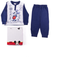 Global Licence Srl Hosszú vékony pamut gyerek pizsama - Mickey egér - 128 - sötétkék