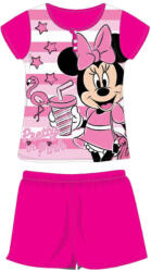 Global Licence Srl Nyári rövid ujjú gyerek pamut pizsama - Disney Minnie egér - csíkos - pink - 122