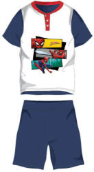 Global Licence Srl Nyári rövid ujjú gyerek pamut pizsama - Pókember - Spiderman felirattal - sötétkék - 110