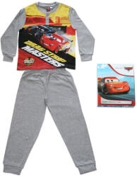 Global Licence Srl Hosszú vékony pamut gyerek pizsama - Verdák - Drag strip masters felirattal - Jersey - szürke - 122