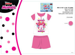 Global Licence Srl Disney Minnie egér nyári rövid ujjú gyerek pizsama - pamut pizsama - rózsaszín - 116