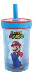 Global Licence Srl Super Mario felboríthatatlan csúszásgátlós műanyag pohár szívószállal - 370ML