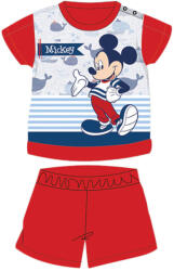 Global Licence Srl Nyári rövid ujjú pamut baba pizsama - Disney Mickey egér - csíkos - piros - 92
