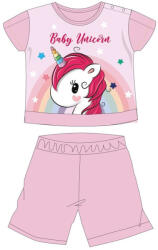 Global Licence Srl Unikornis nyári rövid ujjú baba pizsama - pamut jersey pizsama - világosrózsaszín - 86