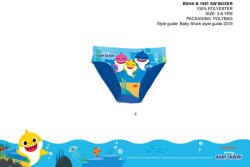 Global Licence Srl Baby Shark fürdő alsó kisfiúknak - középkék - 110