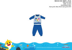 Global Licence Srl Baby Shark baba pizsama - jersey pamut pizsama - középkék - 80