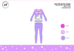 Global Licence Srl Téli pamut interlock gyerek pizsama - Unikornis - világoslila - 134