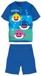 Global Licence Srl Baby Shark nyári rövid ujjú gyerek pizsama - pamut jersey pizsama - középkék-kék - 116