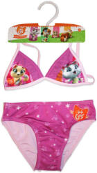 Global Licence Srl 44 Csacska macska kétrészes fürdőruha kislányoknak - háromszög felsőrésszel - világosrózsaszín - 98