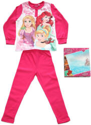 Global Licence Srl Hosszú vékony pamut gyerek pizsama - Hercegnők - Aranyhaj, Ariel, Csipkerózsika mintával - Jersey - pink - 98